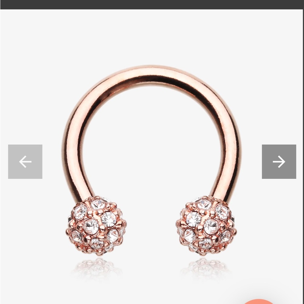 Rose Gold Horseshoe Barbells - Picture 2 of 3